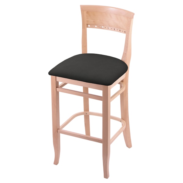 25" Counter Stool, Natural Finish, Canter Iron Seat